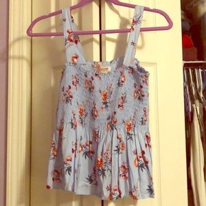 Smocked floral tank